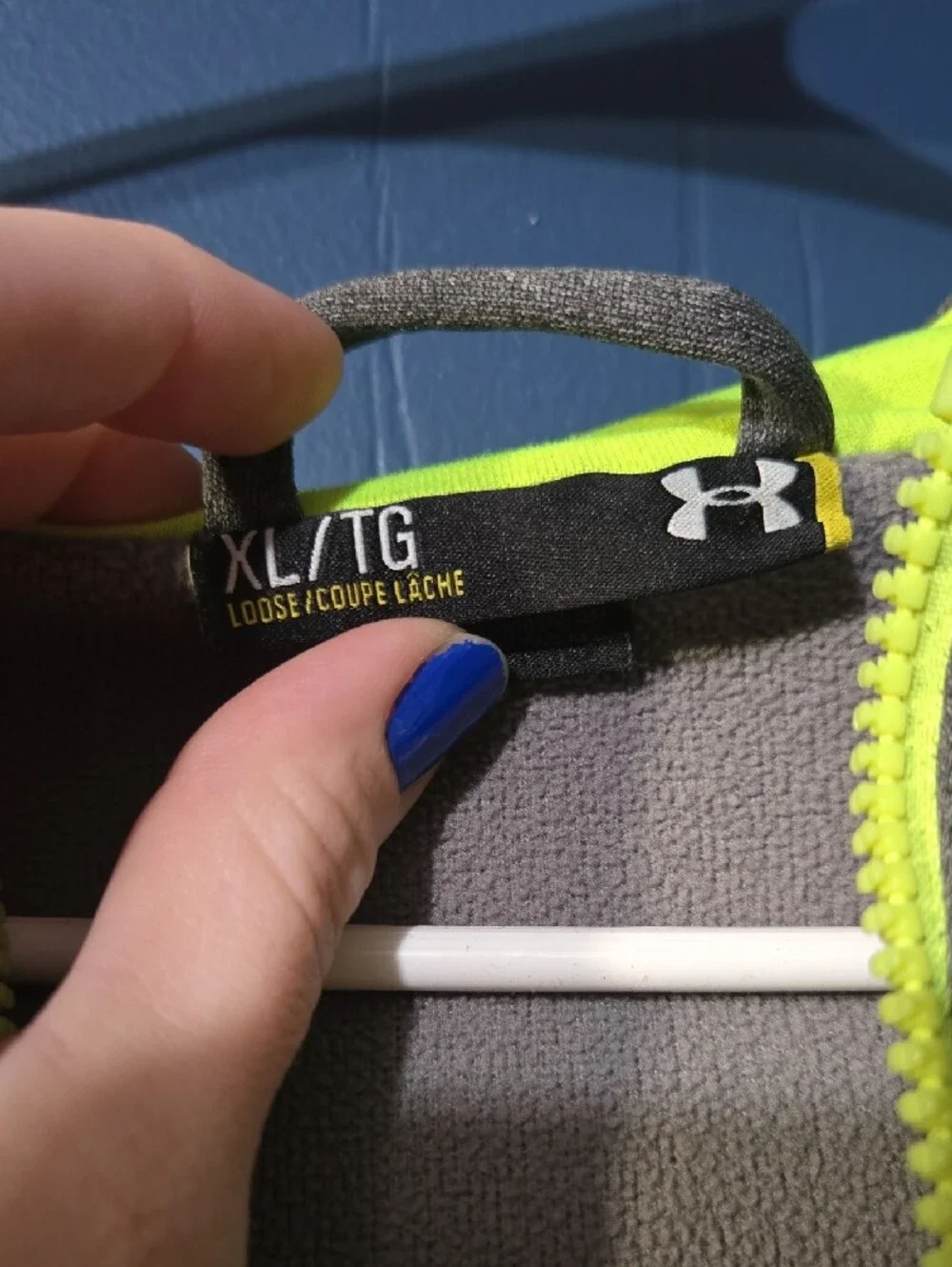 Under Armour Gray Pullover Hoodie with Neon Yellow Accents